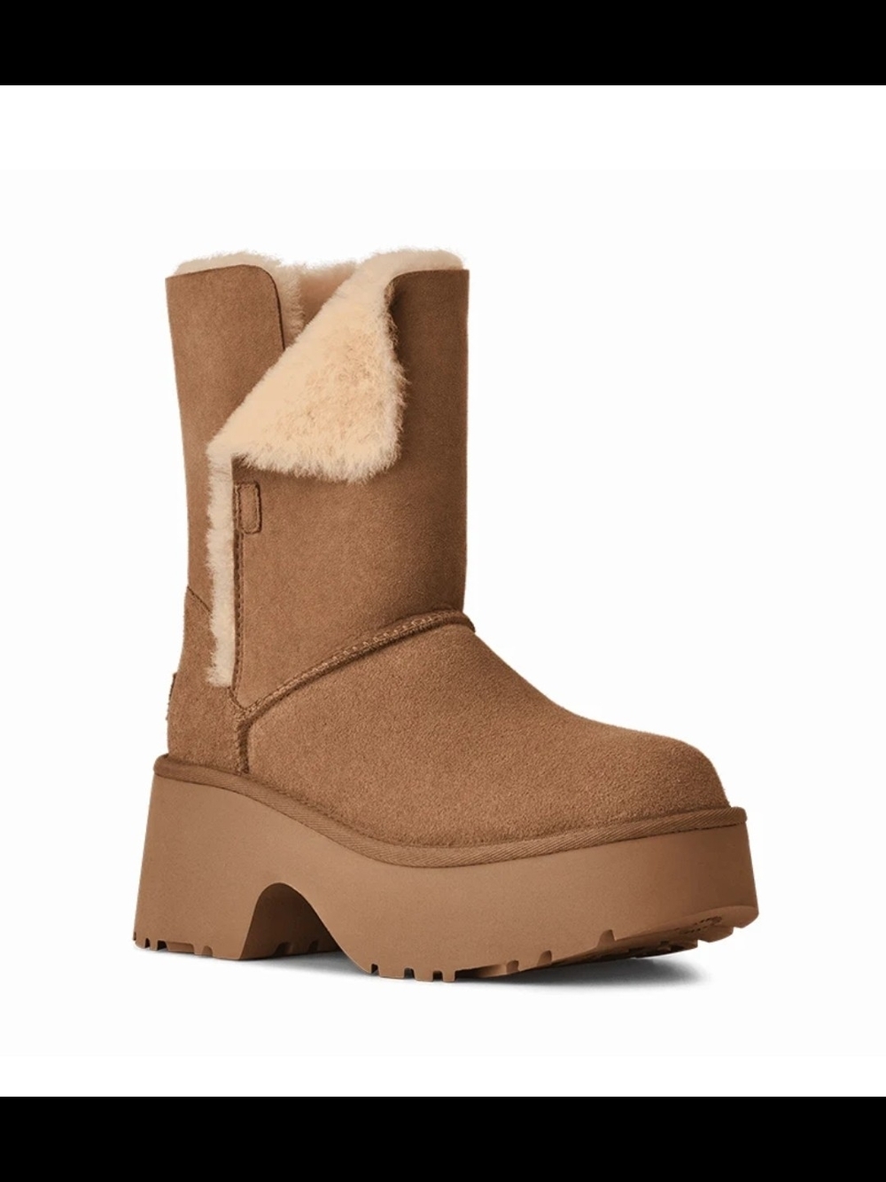 UGG Chestnut Platform Shearling Mid-Calf Boots